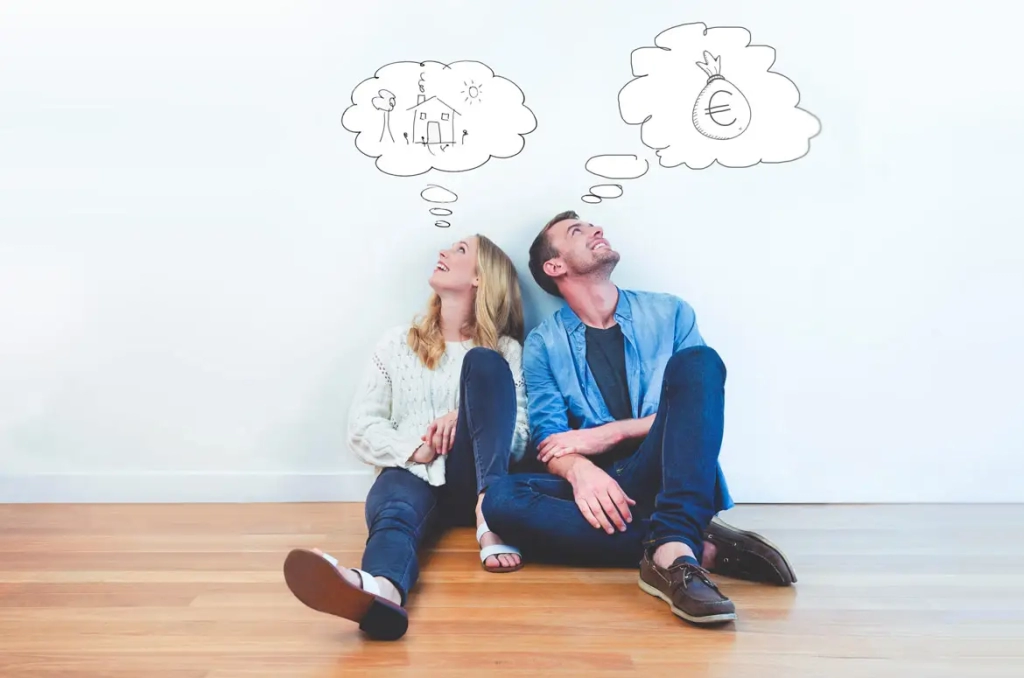 Come valutare un immobile - Immagine di coppia con diversi pensieri